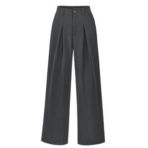 Women High Waist Pants, Casual Wide Leg Long Palazzo Button Down, Size Small